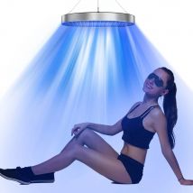 Luce abbronzante di bellezza da 50 W Lunghezza d'onda 460 nm e 480 nm 48 pezzi Lampada solare a luce blu per abbronzatura Supporto regolabile Cura della pelle del viso