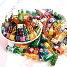 20Pcs Drinking Bottles Model 1:12 1:6 Drinks Supermarket Wine Drink Toy Dollhouse Miniature Kitchen Accessories