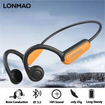 Auricolari a Conduzione Ossea 2025, Bluetooth 5.3, Cuffie Wireless Sportive con Gancio per Orecchio, Impermeabili, per Corsa e Guida