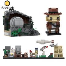 Brick link Ideen Filmszenen Indiana Jones Skyline Architektur Action figuren Brick headz Bausteine Spielzeug für Kinder Geschenk