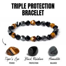 Braccialetti con occhio di tigre in ematite di ossidiana factata per la protezione magnetica della salute Gioielli dell'anima Bracciale con perline di pietra naturale Bracciale da uomo Pulsera