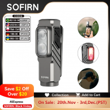 SOFIRN ST10 1000lm Mini Latarka Zaciskowa 144m 7000K Światło LED 14500 Ładowana przez USB-C Biała i Czerwona Lampa IPX6 z Magnetyczną Osłoną na Tył