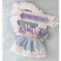 Ob11 Puppe süßes Ins-Stil Kleid Prinzessin Kleid Puppenkleidung Vintage Mädchen Spitzenrock Kopfschmuck für Nendoroids P9, 1/12 Bjd, Gsc