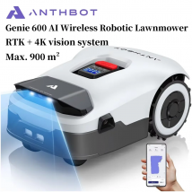 Tosaerba robotico wireless ANTHBOT Genie 600 AI, max. 900 m2, banda a frequenza completa RTK + robot tosaerba con visione a 4 telecamere
