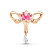 Hanreshe Woman's Womb Medical Jewellery Brooch Pins Gynecology Symbol of Medical Uterus Lotus Lapel Badge for Gynecologist Nurse