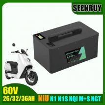 Batteria al litio NIU N1/N1S/NQI/M+S/NGT 60V 26AH 32AH 36AH Batteria Bluetooth con BMS intelligente per scooter elettrico