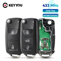 KEYYOU Car Remote Key 434MHz ID48 Chip for VW for Volkswagen GOLF PASSAT Tiguan Amarok Polo Beetle Jetta Mk6 Octavia 5K0837202AD