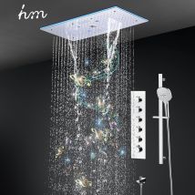 Hm musica di alta qualità sistema doccia a LED Set soffitto pioggia cascata soffione doccia 600x300MM bagno miscelatore termostatico rubinetto