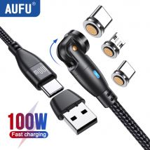 AUFU 100W Magnetic USB Type C Cable 5A Fast Charging Micro Type C Cable For Macbook Samsung for iPhone Magnet Charger Wire Cord