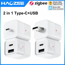 Haozee Smart Zigbee 3.0 USB Adapter Switch 2 in 1 Mini USB/Type-C Power Adaptor Plug Works with Home Assistant Zigbee2MQTT ZHA