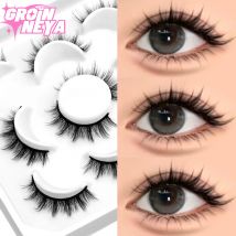 5 Paare Natürliche Lange Katzenauge Falsche Wimpern Cosplay Make-up Kreuz Streifen Augenwimpern Handgemachte Manga Wimpern Erweiterung
