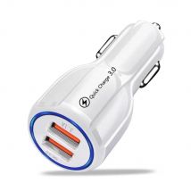 SEAMETAL Car Charger Double USB Charge Port Fast Charging Quick Charge 3.0 Cigarette Lighter Adapter For Xiaomi Huawei Iphone