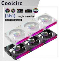 Coolcirc DL-2 120 mm ARGB-Lüfter, modular, kabellos, stapelbar, Spleißen, 800–2000 U/min, PWM, geräuschlos, für Gaming-PC-Gehäuse, Wasserkühler