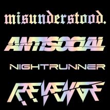 JDM Car Sticker Revenge Nightrnner Antisocial Misunderstood Exterior Accessories Windscreen Banner Competition Decoration Decals