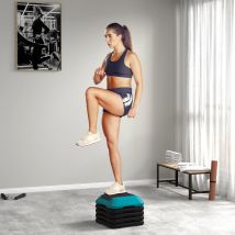 SPORTNOW Step de Aeróbic con Altura Ajustable de 10/15/20/25/30 cm Azul