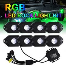 RGB-LED-Licht, Felslichter, Timing-Funktion, Musikmodus, mehrfarbig, Neon-Atmosphärenlampe für Motorrad, Auto, ATV, UTV, Boot, Gelände