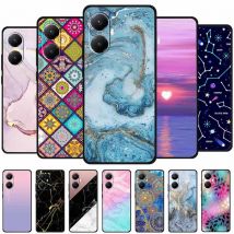 Per Xiaomi POCO F7 Custodia con stampa a colori Custodia morbida in silicone nero TPU per POCO F7 Custodia posteriore per telefono Stile marmo di moda Nuovo