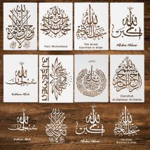 Arabischer Islam DIY Handwerk Mandala Schablone für Wandmalerei Scrapbooking Stempeln Eid Al-Fitr Dekor islamische muslimische Festival Party