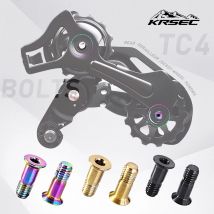 KRSEC 2PCS M5 * 14.2 millimetri Deragliatore Posteriore Della Bici Jockey Ruota Viti Bulloni In Lega di Titanio MTB Road Puleggia Ruota Guida Bulloni Fissi parti