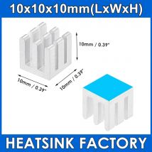 HEATSINK 10x10x10mm Silver Heatsink Aluminum Heat Sink Radiator Cooler With Tape Applied