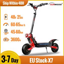 X7/X7PRO 3600W skuter elektryczny 60-65km/h podwójny 1800W silnik Escooter 11 Cal 48V 21Ah 45-60km