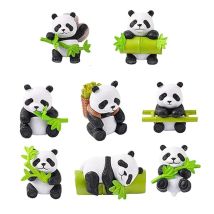 8 Stück niedliche Miniatur-Panda-Figuren, Mini-Ornament, Feengärten, Mikrolandschaften, Heim-Desktop-Dekorationen, Panda-Statue