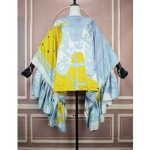 Europäische Sommer Boho Seide gedruckt Mode Frauen One-Shoulder Puff Ärmel Bluse afrikanische Dame plus Boho Beach Party lose Tops