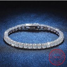 Echtes 3MM D VVS Moissanit Tennis Armband bestanden Diamant Funkelnden Test Solide S925 Schmuck Hochzeit Frauen Geschenk