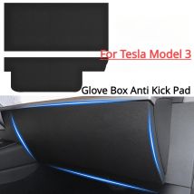 Passagiers chutz aufkleber für Tesla Modell 3 Handschuh fach Anti-Kick-Pad Kohle faser Leder Auto Modifikation Dekoration