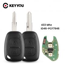 KEYYOU Für Renault Traffic Master Vivaro Movano Kangoo Remote Key Fob 2 Tasten 433MHz ID46 Chip Transmister NE73 VAC102 klinge