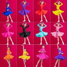Vestito da ballo latino per ragazze Abiti da ballo per bambini Abiti da ballo per bambini Salsa Rumba Cha Cha Samba Tango Gonna superiore Abbigliamento per spettacoli teatrali