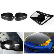 Für Nissan 350Z Z33 2003-2009 Carbon Side Rückspiegel Abdeckung Front Bonnet Motorhaube Scoop Lünette Air vent Rahmen Trim