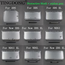1Set For 2DS 3DS 3DSXL New 3DS XL NDSL NDSi XL Plastic Clear Crystal Protective Hard Shell Skin Case Cover Stylus Pen