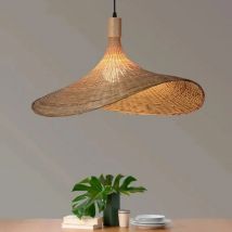 JOYINLED  Rattan Japanese Chandelier New Chinese Bamboo Pendant Light for Tea Room IslandRestaurant LED Hanging Lamp Dia.30cm