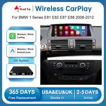 RoadTop Wireless CarPlay Android Auto Per BMW Serie 1 E81 E82 E87 E88 2008-2012 CIC con Specchietto Link AirPlay Car Play Funzioni