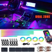 14/18/22 in 1 Car Atmosphere Light Symphony Rainbow RGB Neon 64 colori App Bluetooth interni luci ambientali acriliche Dual Zone