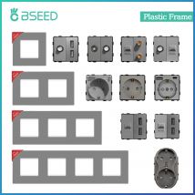 BSEED Wandschalter-Panel-Teil, Dual-USB-Buchse, TV, Internet, RJ45, Satellitenfunktion, Teile, EU-Buchse, DIY-Buchse, nur Teil, kostenlose Kombination