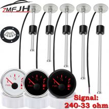Indicatore di livello del carburante da 240-33 Ohm con sensore di livello del carburante Misuratore di livello del carburante da 52 mm con indicatore dell'olio retroilluminato rosso Intervallo 100-500