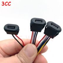 2Pin USB-C Typ Wasserdichte USB Stecker Direkte Kompression Weibliche Basis Buchse Lade Interface Mit Schweißen Draht PH2.0
