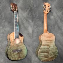 Profession elle 24 "elektrische Ukulele mit massiver Flamme Ahorn platte/Flammen ahorn Körper, 24 Ukulele Konzert, Dicke 3,5mm Massivholz platte