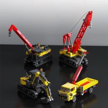 SEMBO 4in1 Rotary Drilling Rig Bausteine Stadt Bau Engineering Fahrzeug Bagger Lkw Ziegel Kinder Spielzeug Jungen Geschenke