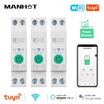 1-63A 1P + N Tuya WiFi Smart Circuit Breaker Interruttore Kwh Relè timer di misurazione MCB Tensione Corrente Proteggi Alexa Google Home Alice