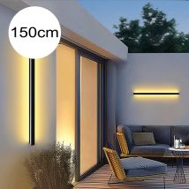 Lampada da parete per esterni a LED Mordern materiale in alluminio nero luce di striscia lunga 120CM luce ambientale per interni ed esterni da giardino