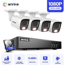 ANNKE 1080P Sistema di telecamere di sicurezza Rilevamento di veicoli umani 8CH 3K HD TVI Video DVR Registratore 2MP 1080P Telecamera di sorveglianza CCTV