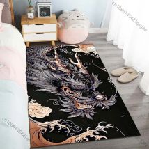 Teppich mit östlichem Drachenmuster für Wohnzimmer, Schlafzimmer, Sofa, Heimdekoration, rutschfeste Bodenmatte, großer luxuriöser Geschenkteppich