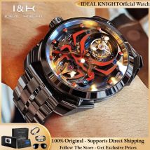 IDEAL KNIGHT 6802 Tourbillon Hohl Männer Automatische Mechanische Uhr Limited Edition Spider Zifferblatt HD Nachtlicht Männer Original Uhr