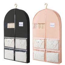 Einsteckbare Ausweis-Kleidertaschen, Anzugtasche für Reisen und Aufbewahrung, atmungsaktive Tragetasche für Tanzkleidern mit Zubehör-Reißverschlusstaschen