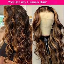 Parrucche di capelli umani Body Wave con riflessi 4/27, parrucca frontale in pizzo HD trasparente 13x6 13x4, capelli umani per donne, pre-strapazzata, stile brasiliano