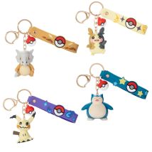 Pokemon Anime Figures Snorlax Mimikyu Cubone Keychain Car Key School Bag Backpack Decoration Desktop Decoration Toy Gift