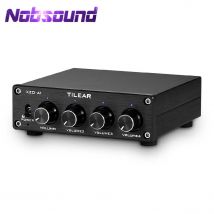 Conmutador de salida estéreo de 4 vías Conmutador RCA de selección de audio con control de volumen